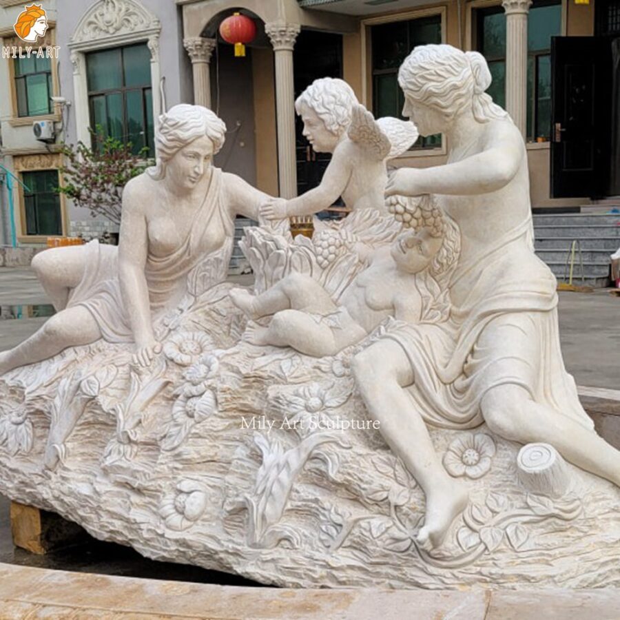 Large Garden Marble Figure Fountain Statues Detail