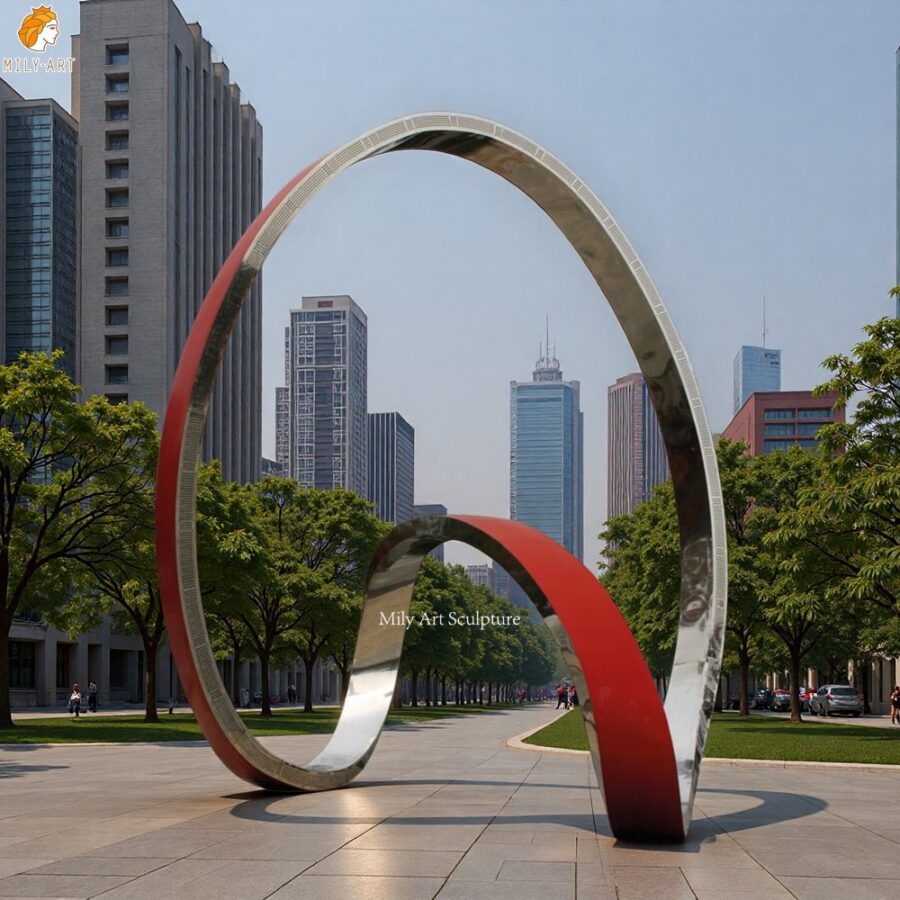 Large Metal Public Art Sculpture for Square Decor