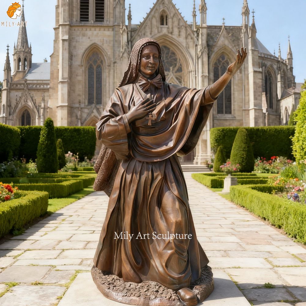 Custom Bronze Nun Statue for Church Decor