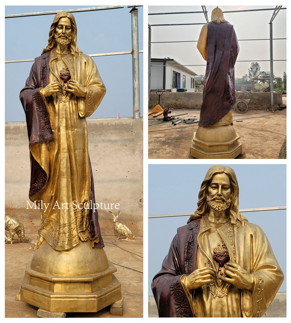 Large Bronze Christ Statue Details