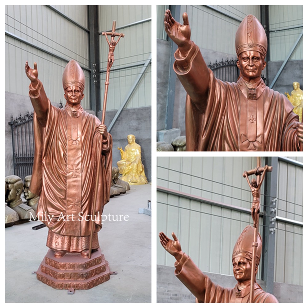 Life Size Bronze Saint John Paul II Statue Details