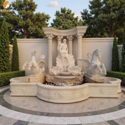 Small Marble Trevi Fountain Replica for Villa Decor