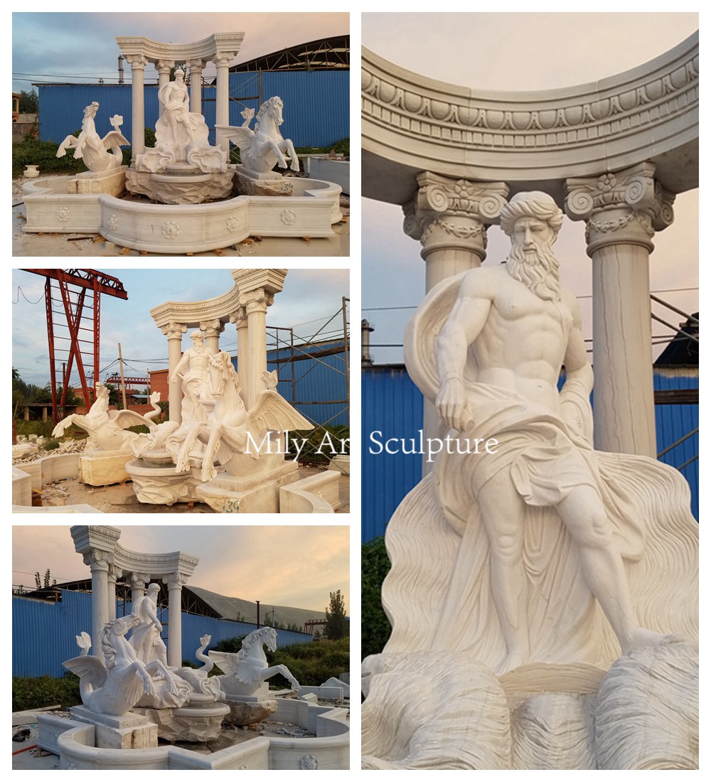 Small Marble Trevi Fountain Replica Details