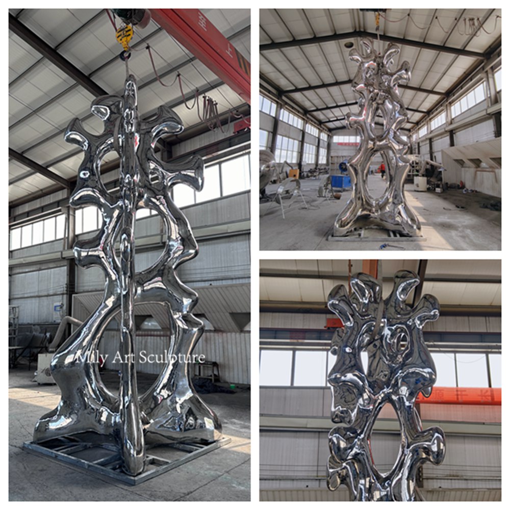 Stainless steel Talking Heads sculpture Details