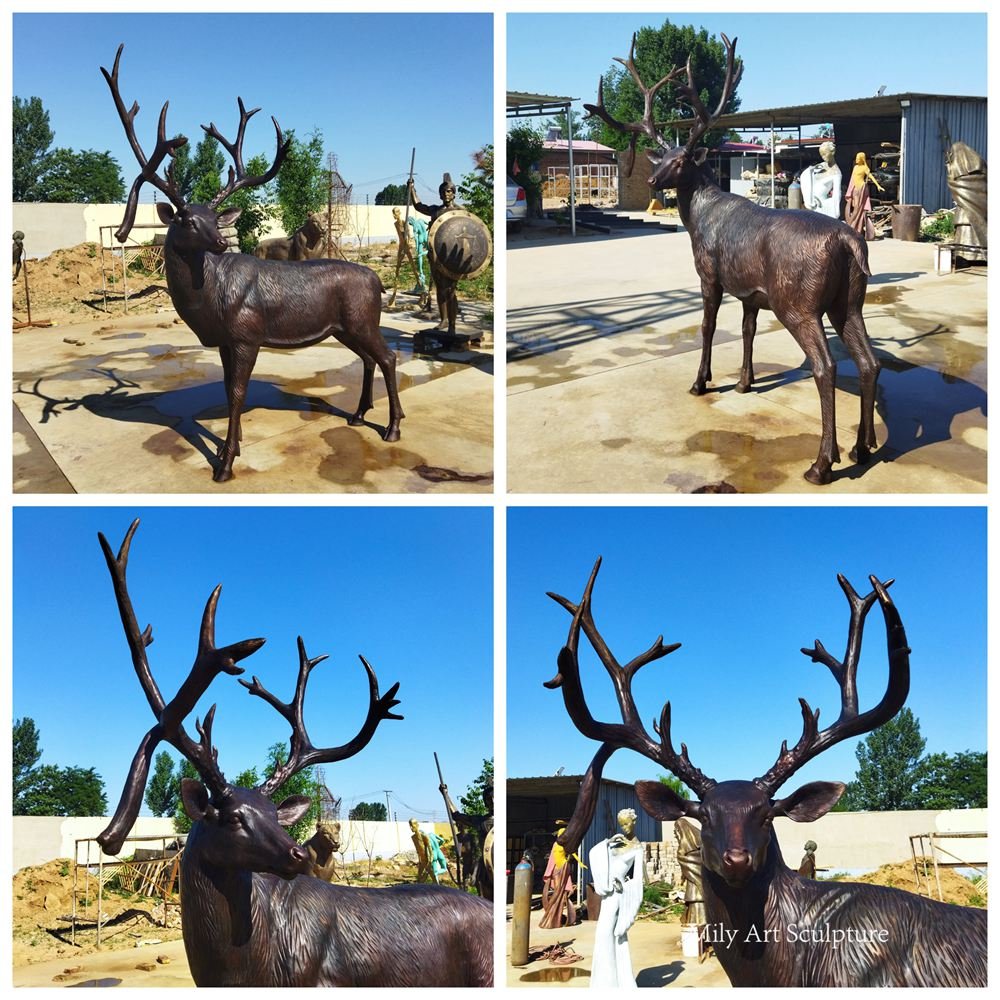 Bronze Life Size Outdoor Deer Statues Details