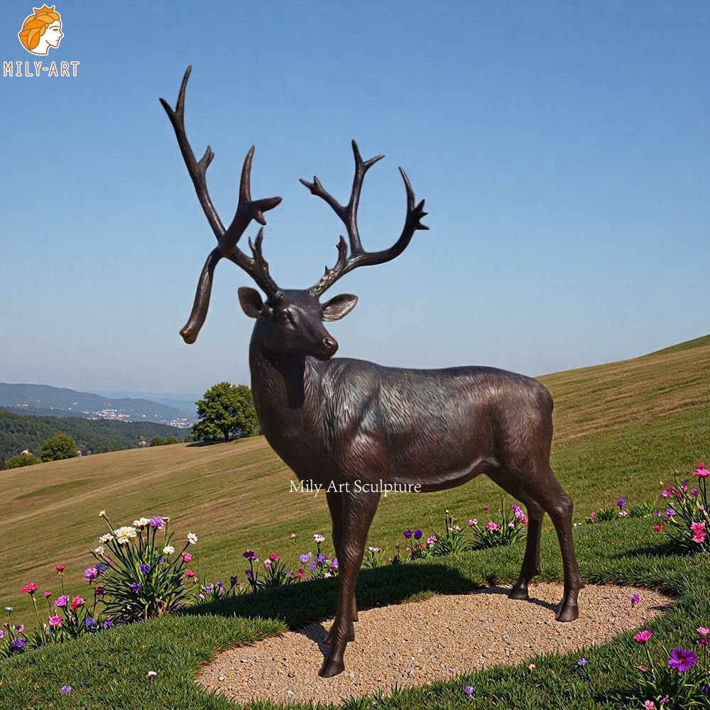 Bronze Life Size Outdoor Deer Statues