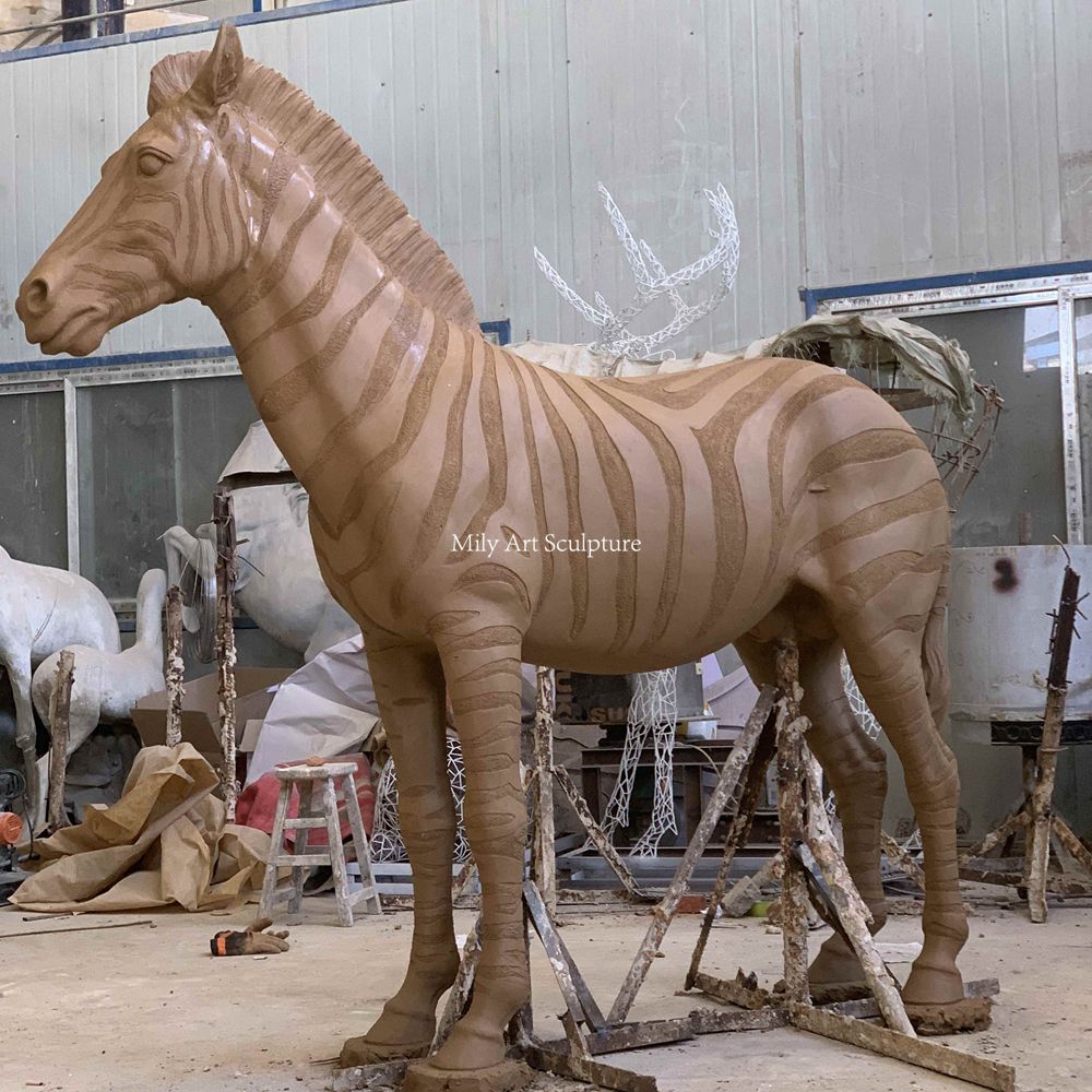 Bronze Zebra Sculpture Clay Model