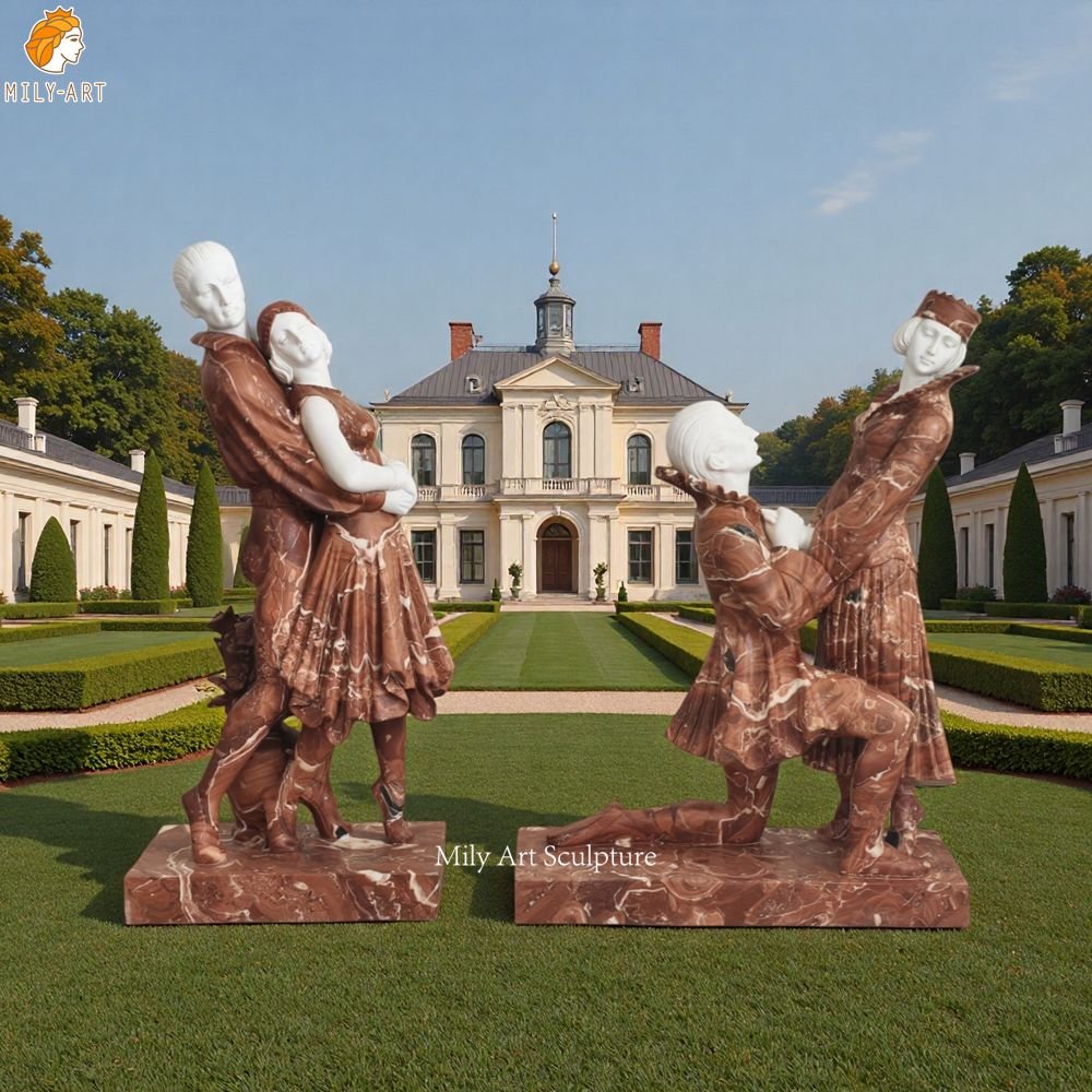 Elegant Marble Dancer Sculptures for Garden
