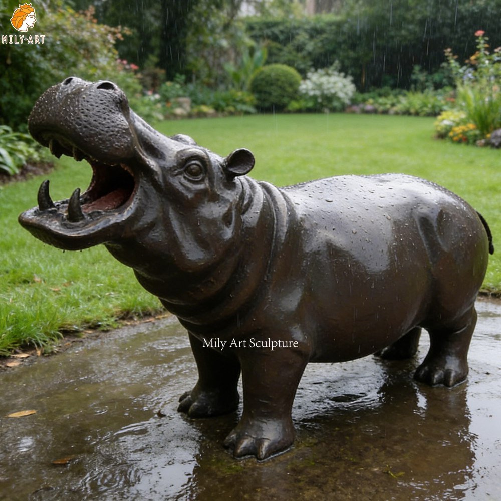 Garden Yard Hippo Statue