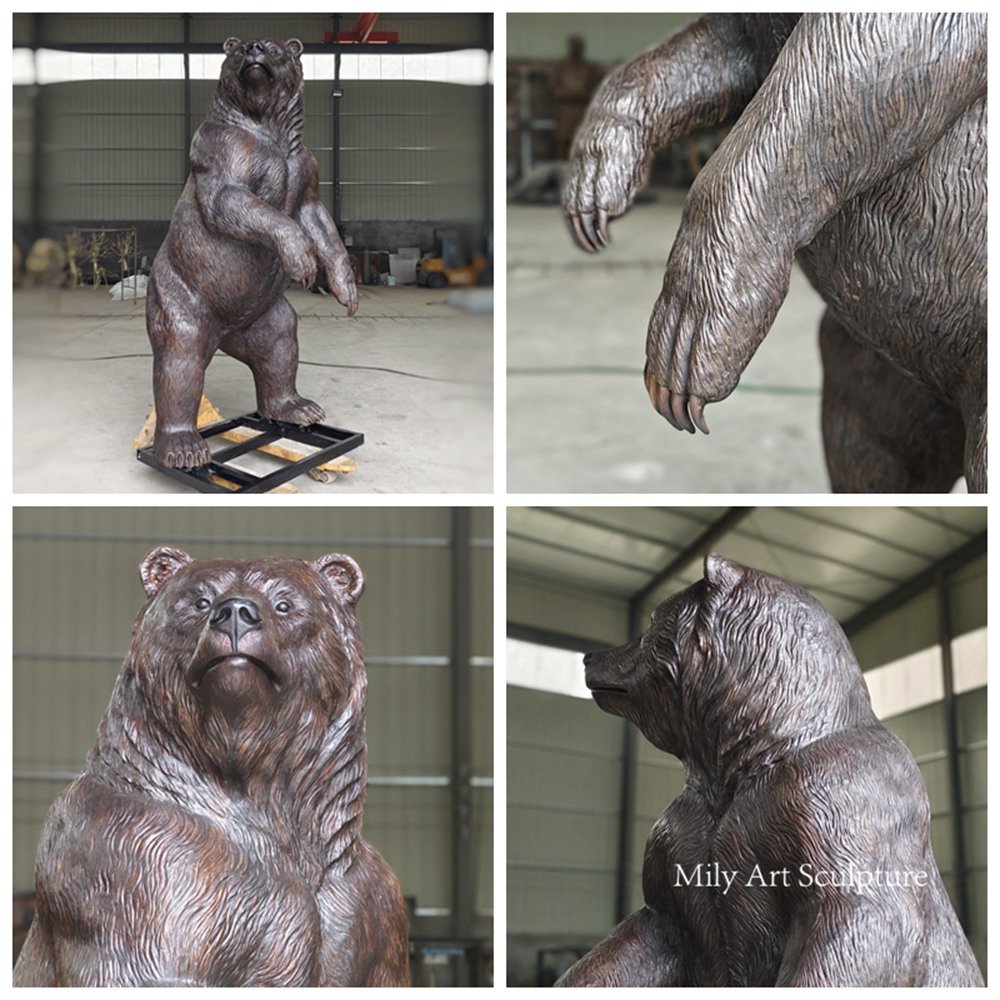 Large Outdoor Bear Statue Details
