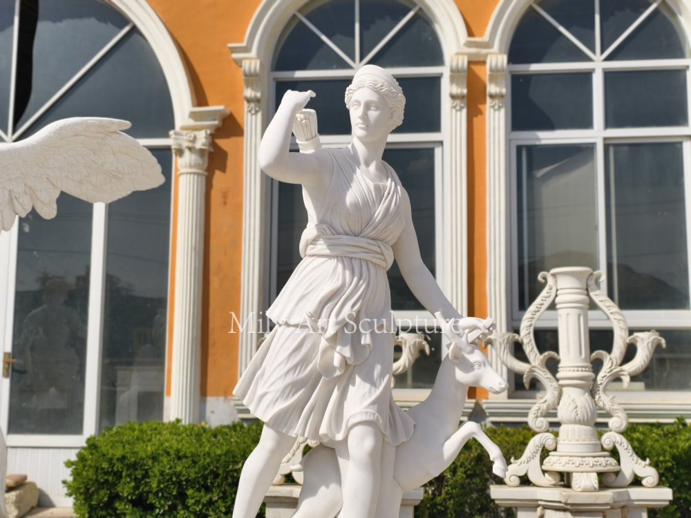 Marble Greek Goddess Artemis Statue