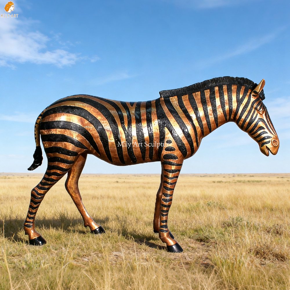 Outdoor Bronze Zebra Statue – Large Wildlife Sculpture