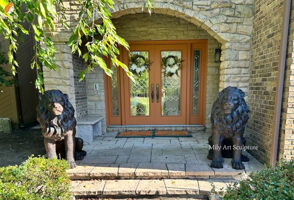 American Bronze Lion Statues for Entrance Decor Feedback