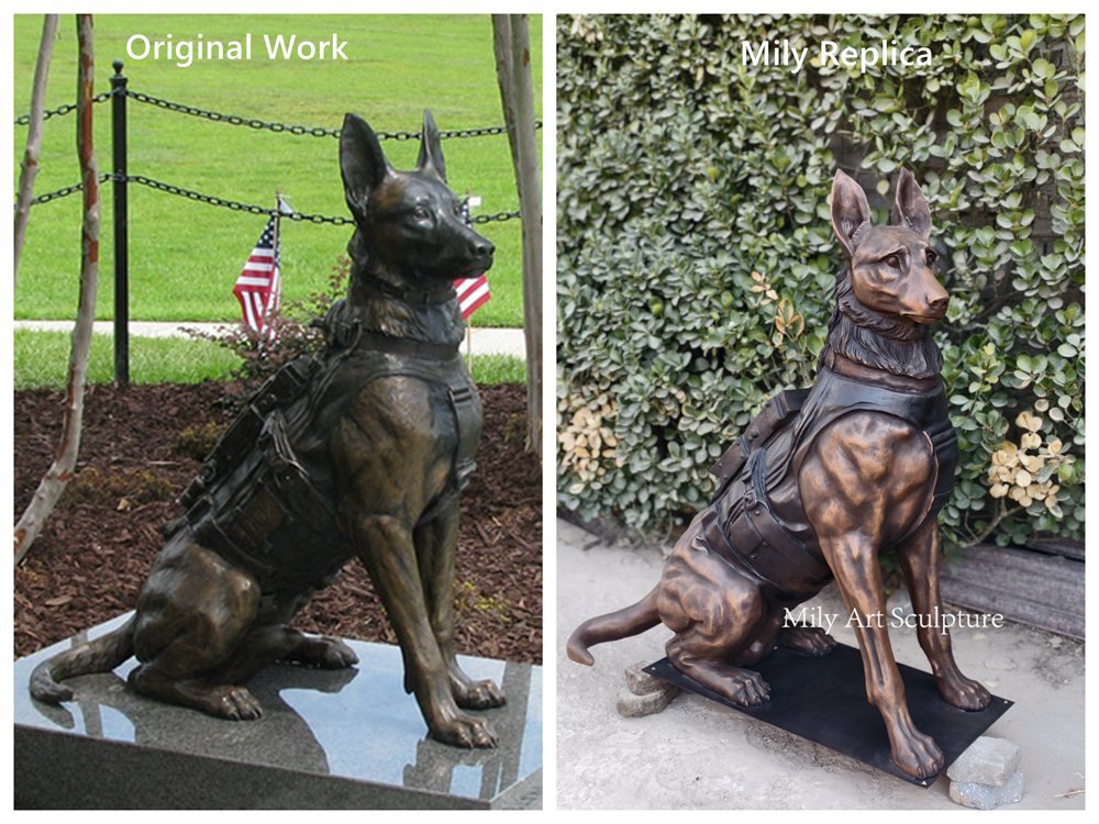 Bronze SOF Military Dog Statue Original Work vs Mily Replica