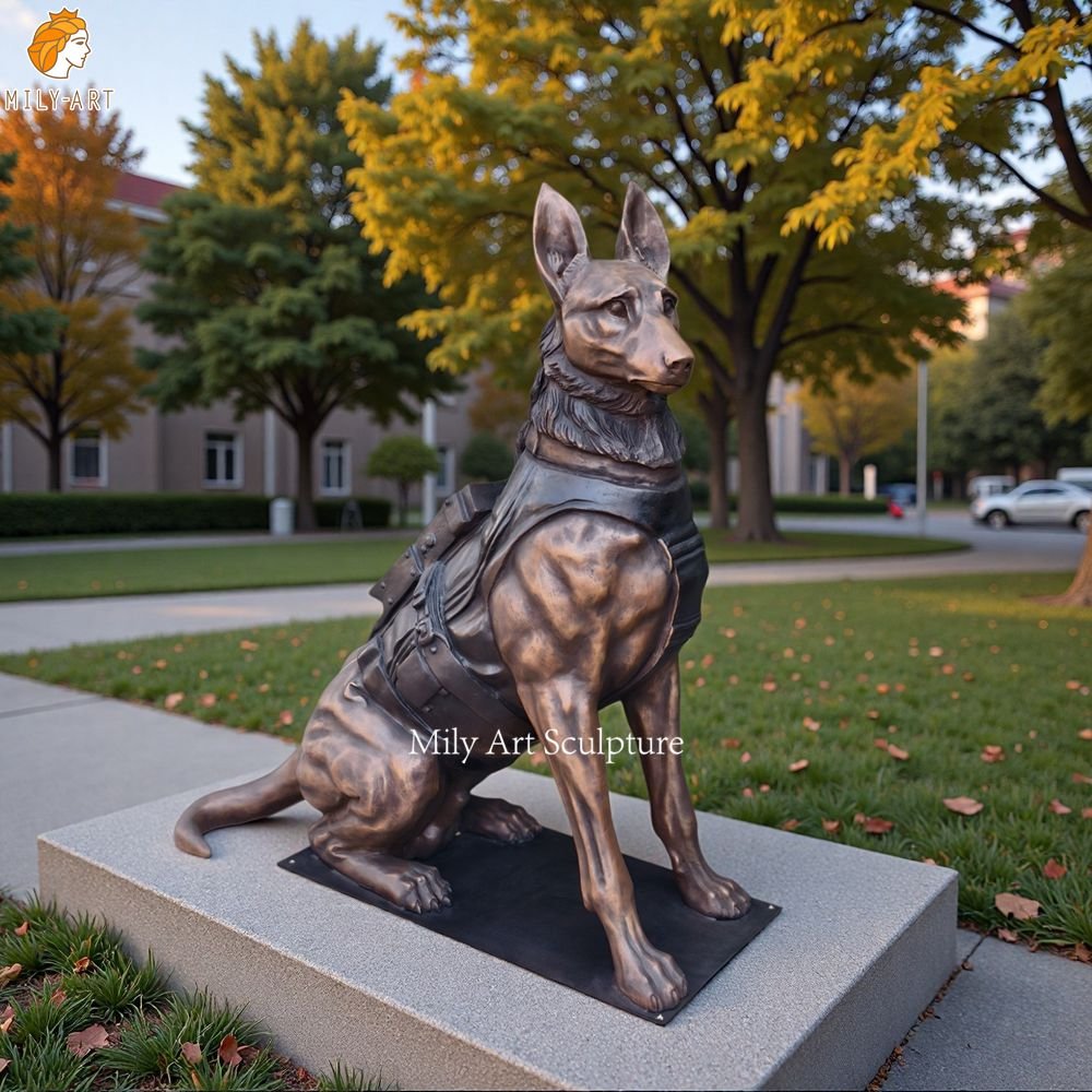 Cast Bronze Military Dog Statue for Memorial Park
