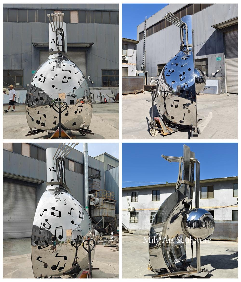 Custom Public Stainless Steel Music Sculpture Details
