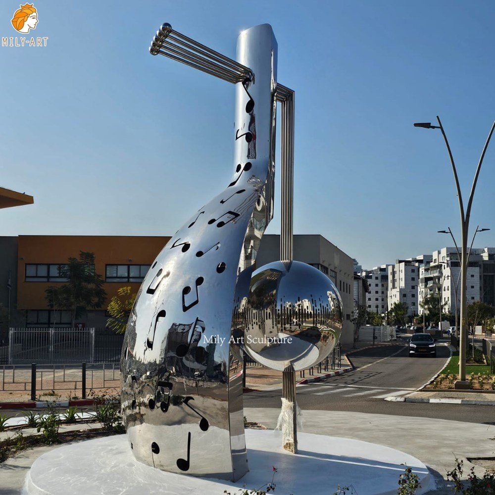 Custom Public Stainless Steel Music Sculpture