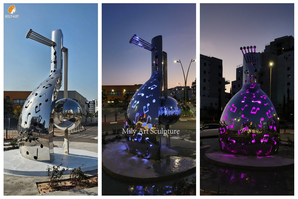 Israeli Stainless Steel Music Sculpture Feedback