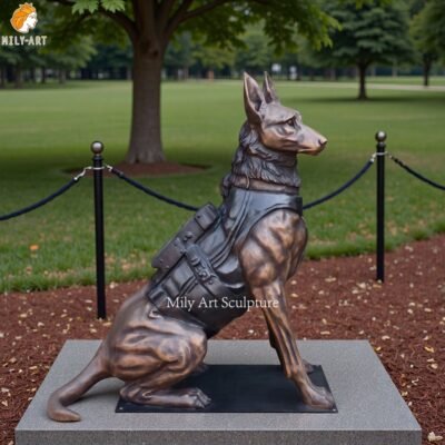 Life Size Bronze Military Dog Statue for Military Base