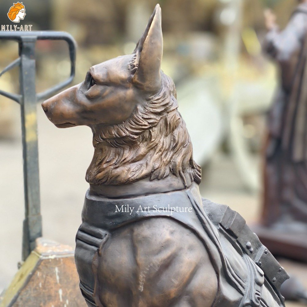 Life Size Bronze SOF Military Dog Statue Detail