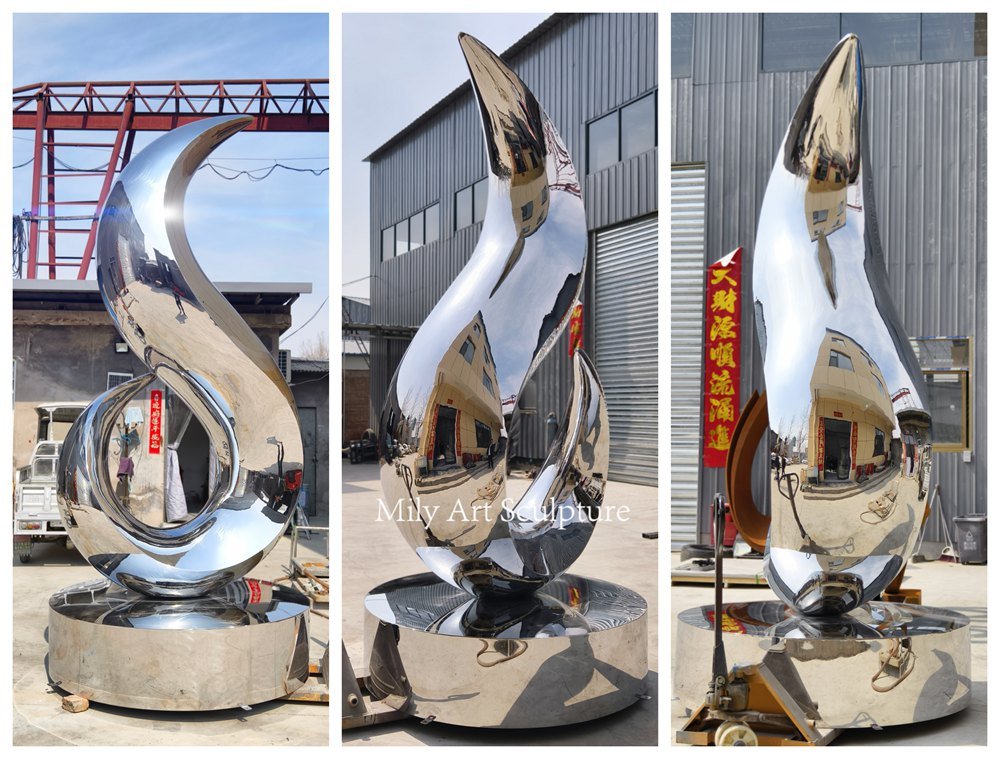 Modern Abstract Mirror Sculpture Details