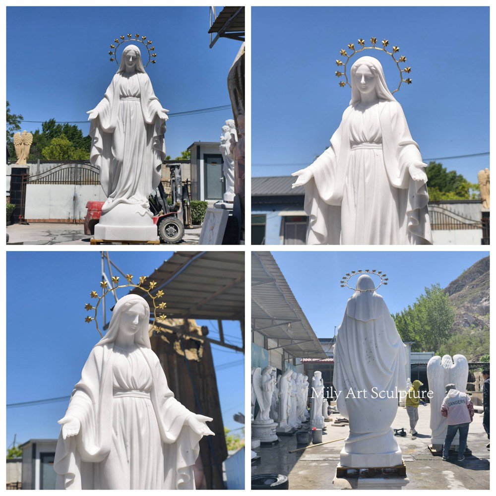Our Lady Of Peace Marble Statue Details