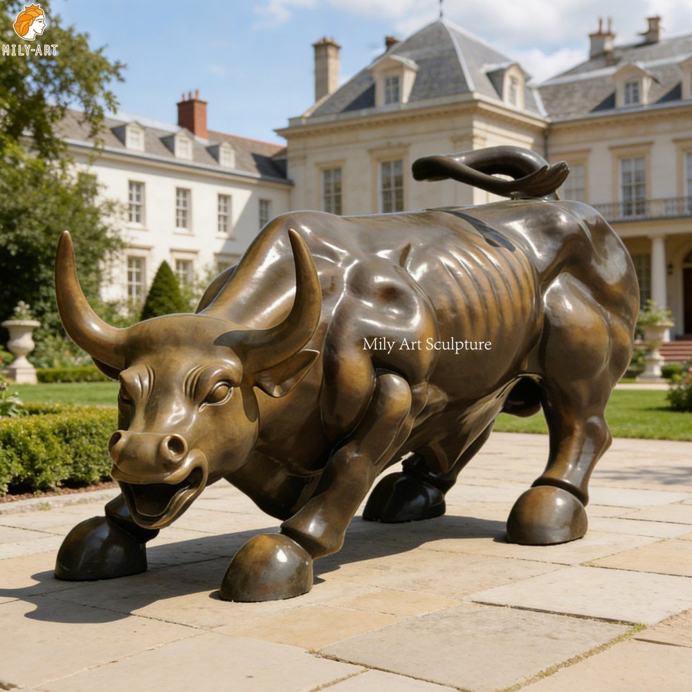 Bronze New York Wall Street Bull Replica for Castle Decor