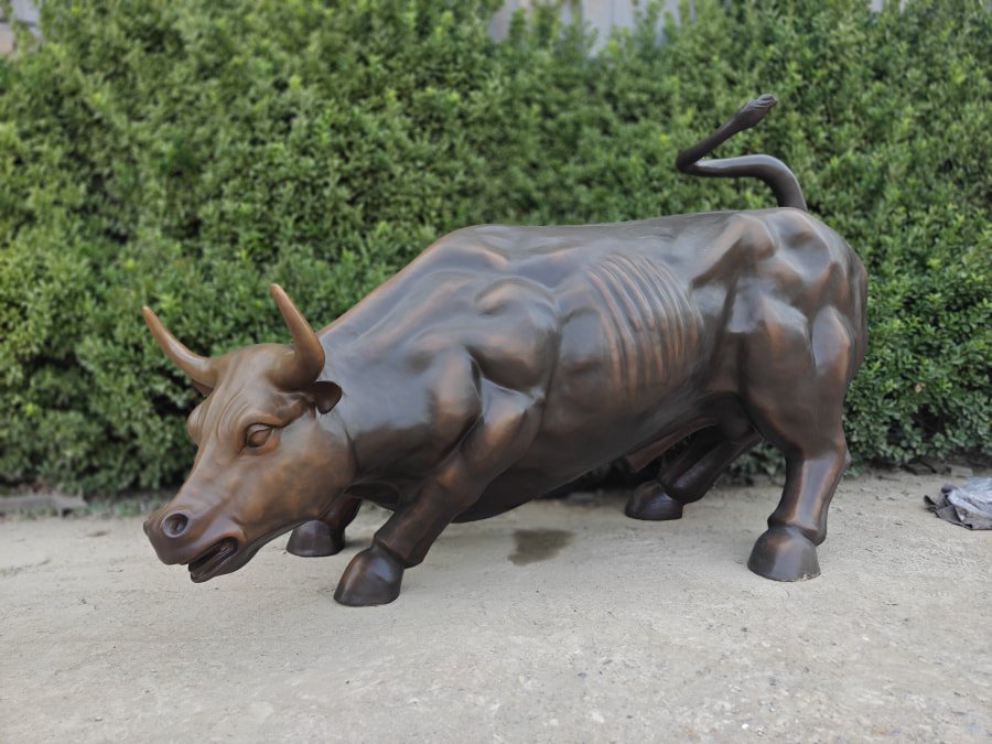 The iconic Charging Bull of Wall Street replica