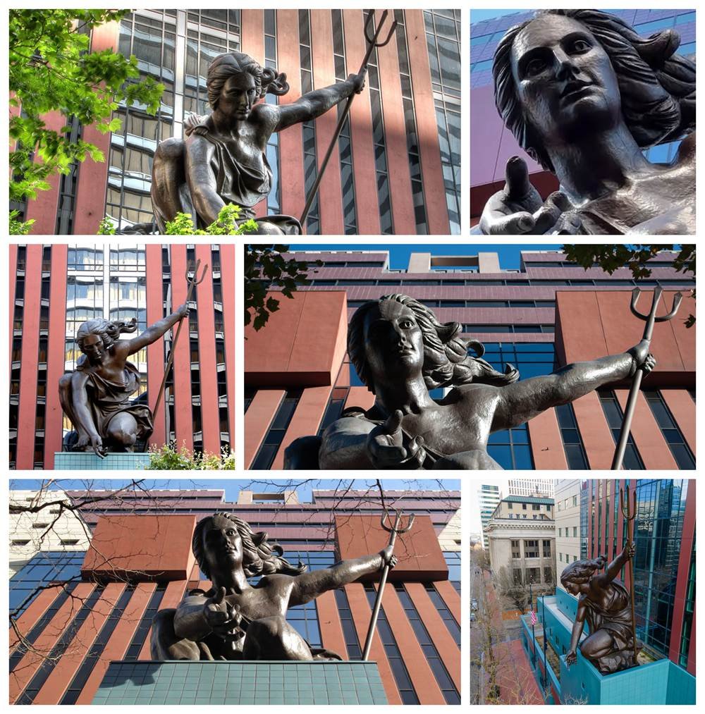 Custom Large Bronze Portlandia Statue Details