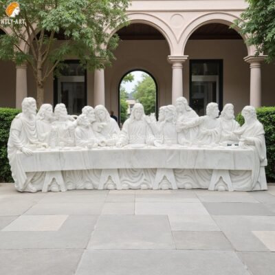 Last Supper Jesus Apostles Catholic Marble Statue for Yard Decor