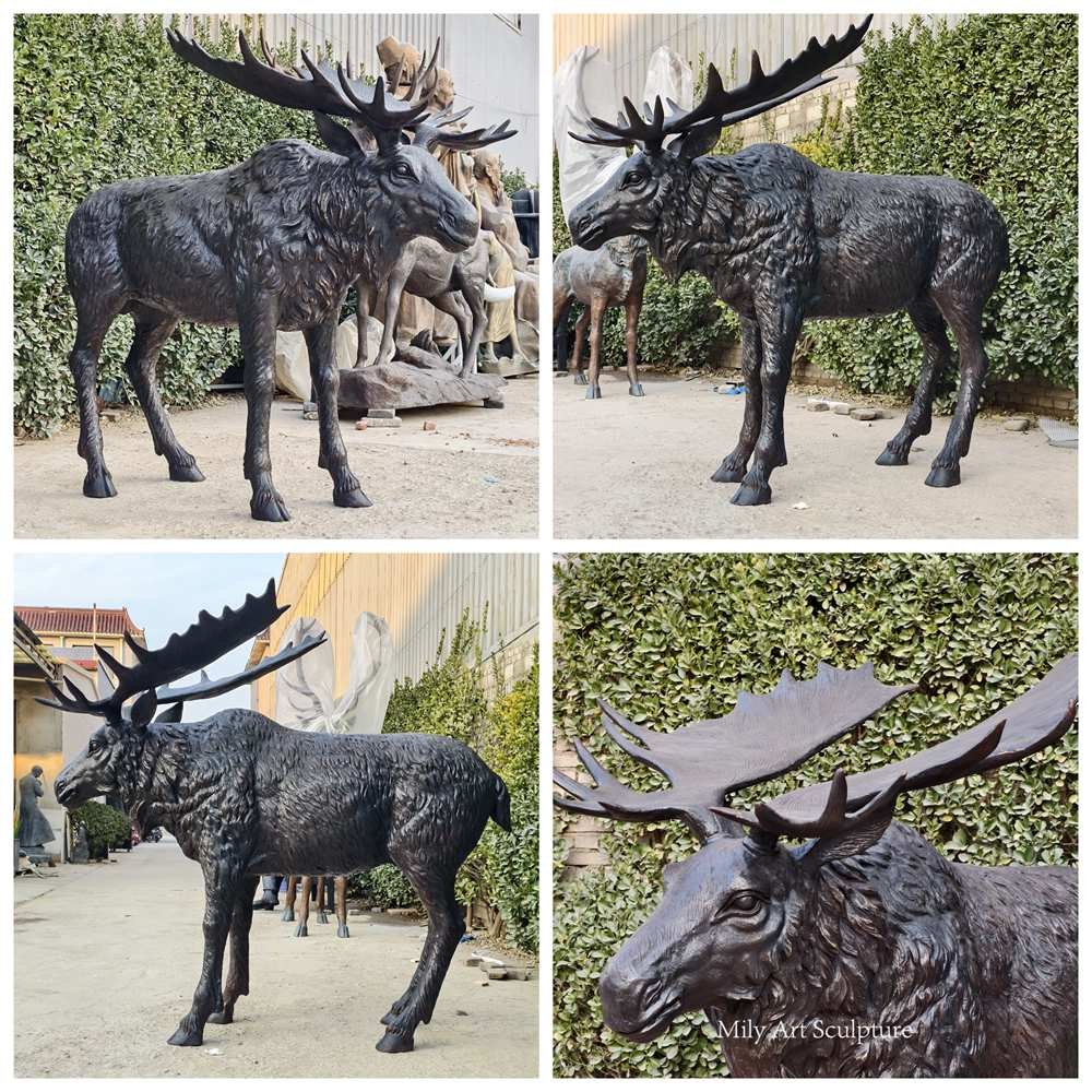 Moose Bronze Life-Size Sculpture Details