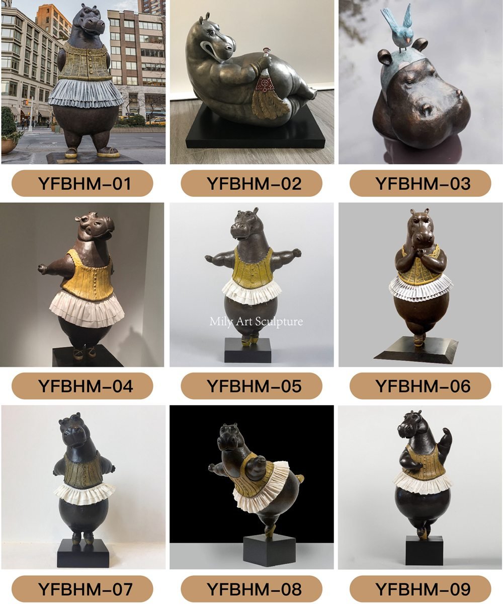 More Dancing Bronze Ballerina Hippo Sculptures
