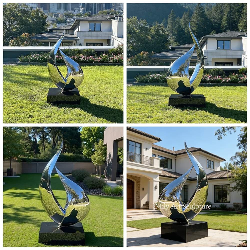 Stainless Steel Abstract Flame Sculpture Applications