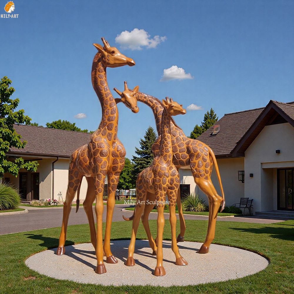 Bronze Life Size Giraffe Statue for Outdoor Decor