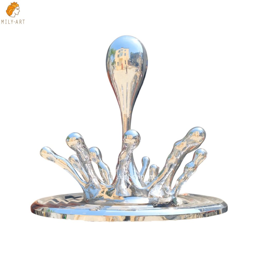 Custom Mirrored Stainless Steel Splash Sculpture