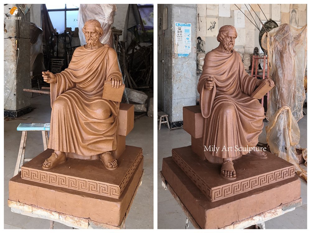 Famous Ancient Greek Marble Philosopher Plato Sculpture Clay Model