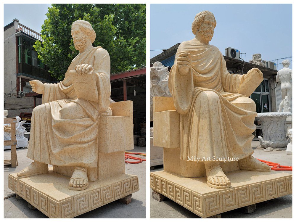 Famous Ancient Greek Marble Philosopher Plato Sculpture Details