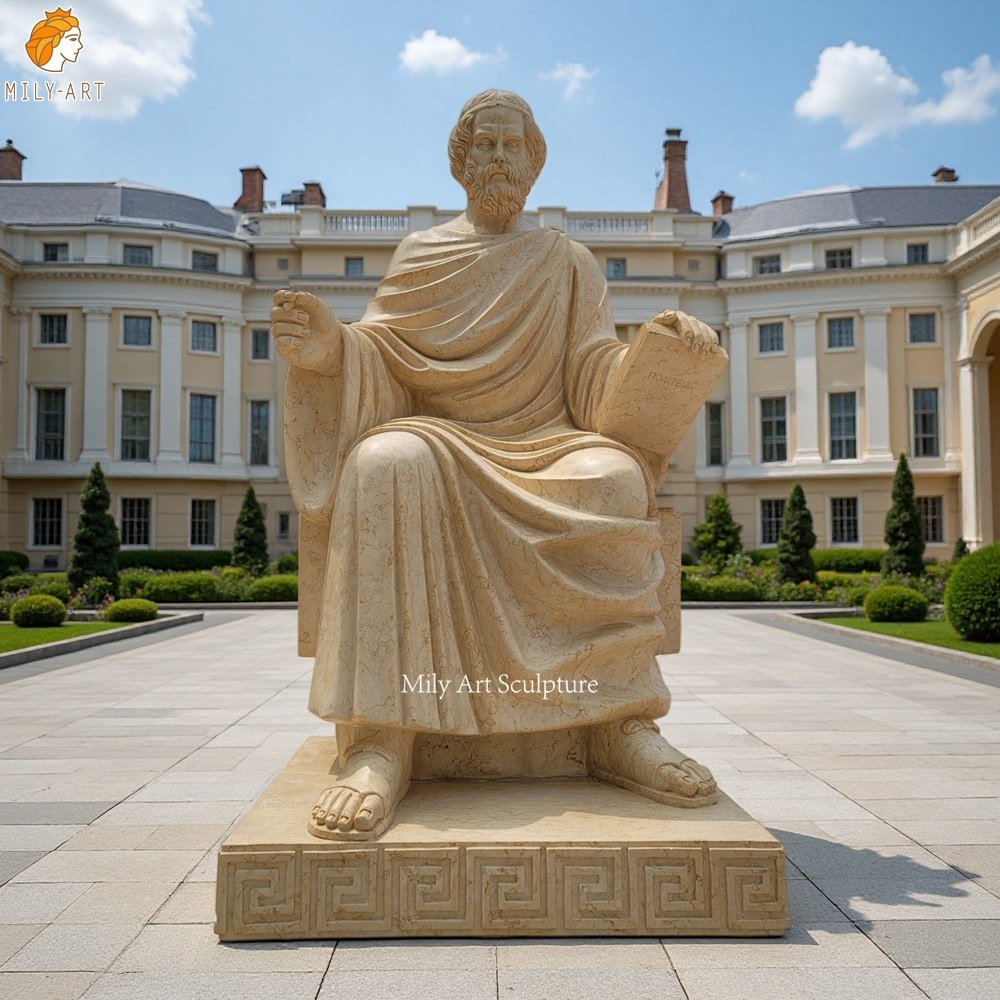 Famous Ancient Greek Marble Philosopher Sculpture for Campus Decor