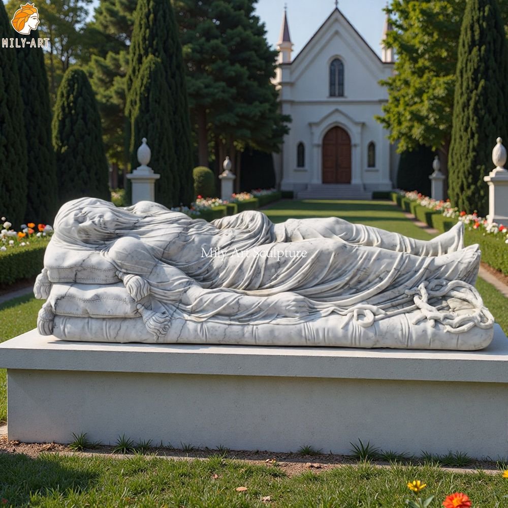 Modern Marble Replica of the Veiled Christ Statue for Garden