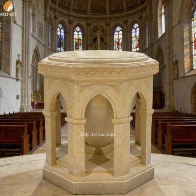 Natural Marble Baptismal Font for Church
