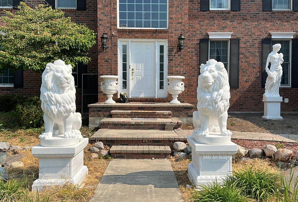 American Marble Front Porch Lion Statues Feedback
