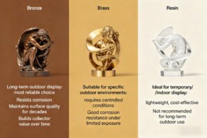 Bronze vs Brass vs Resin Outdoor Statue Material Guide