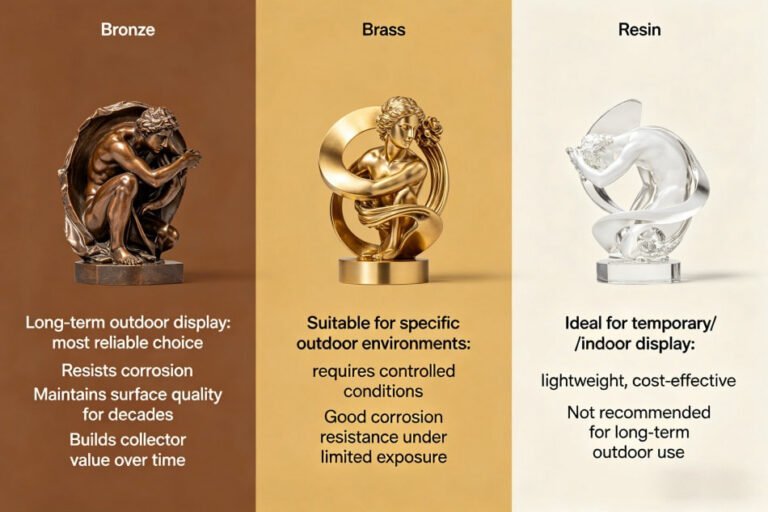 Bronze vs Brass vs Resin Outdoor Statue Material Guide