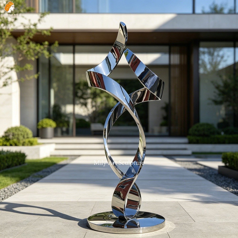 Double Helix Metal Art Sculpture for Yard Decor