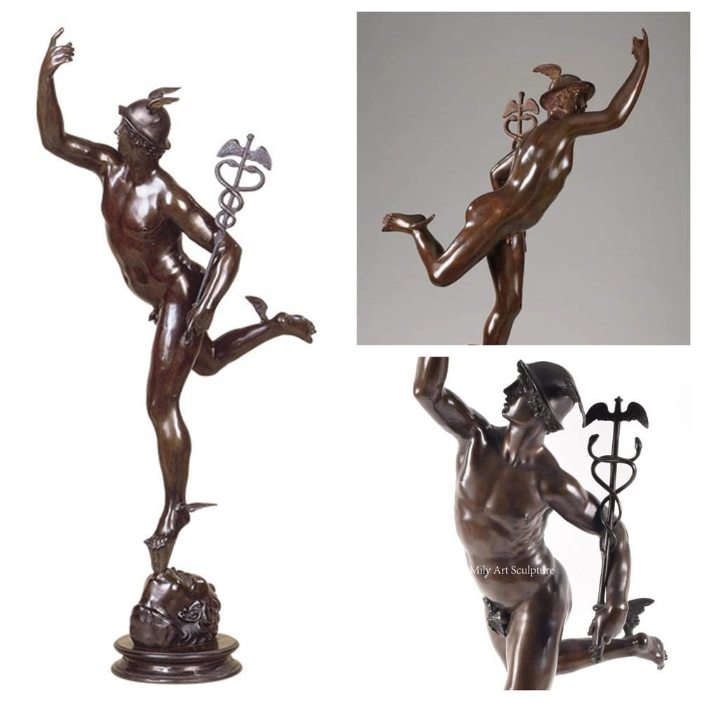Flying Mercury Bronze Statue Replica Details