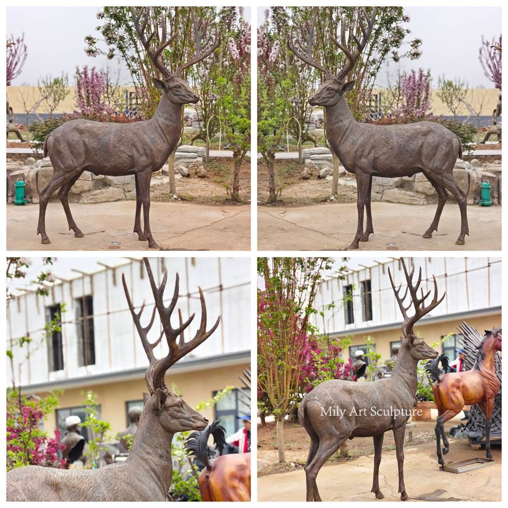 Life Size Sculpture Cerf Bronze Details
