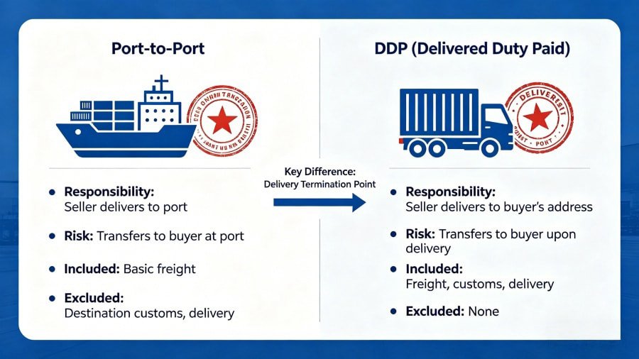 Shipping containers at port for sculpture export from China