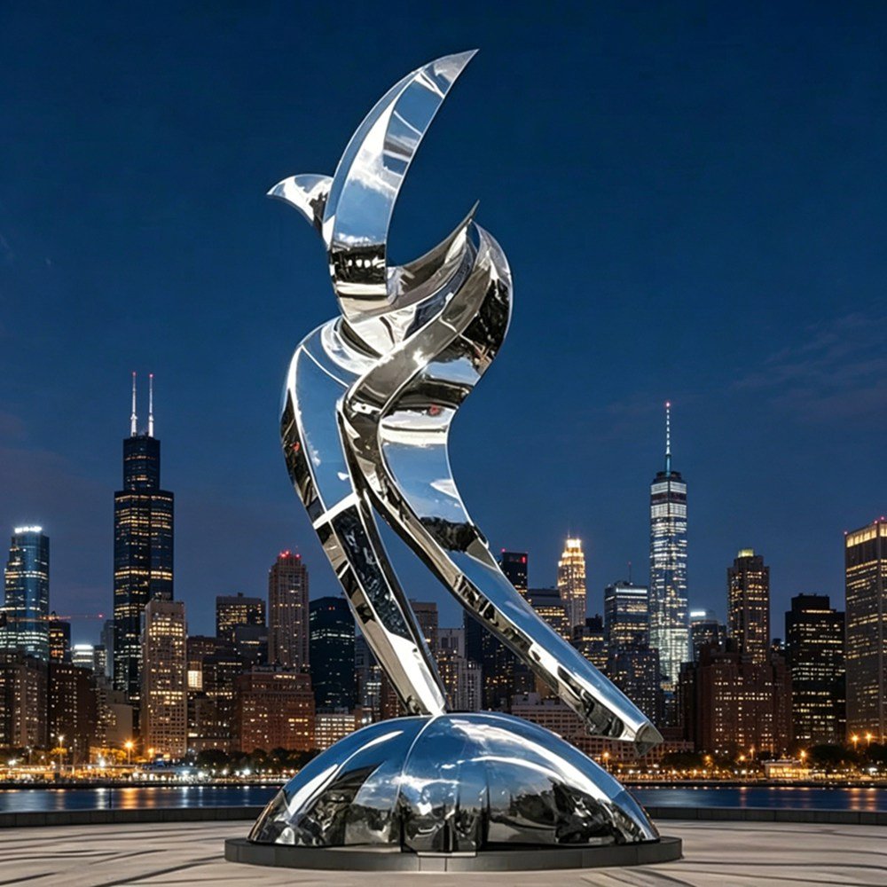 Giant Stainless Steel Abstract Sculpture