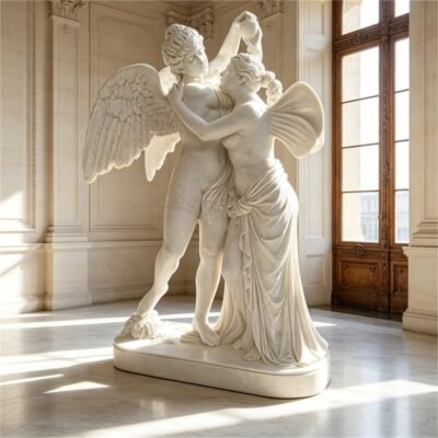 Famous Marble Statue Amore and Psyche Replica
