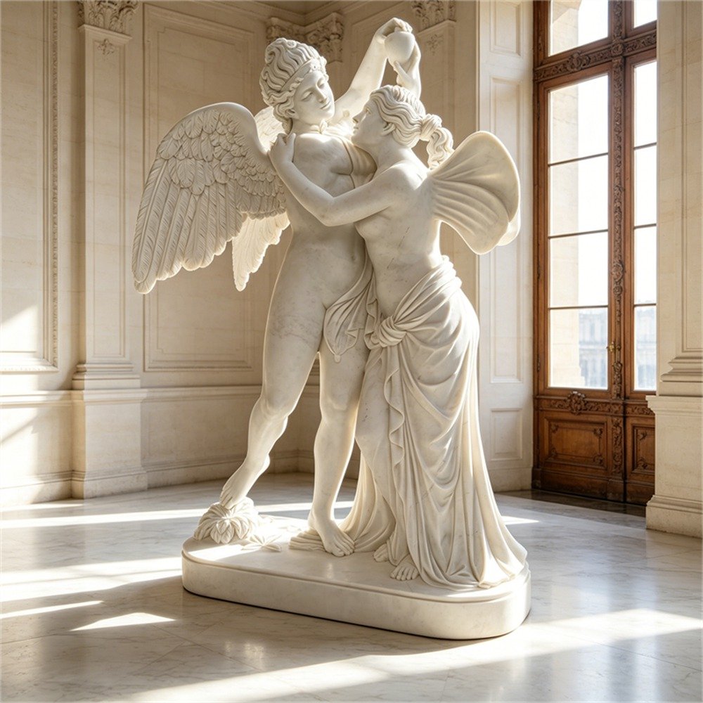 Famous Marble Statue Amore and Psyche Replica